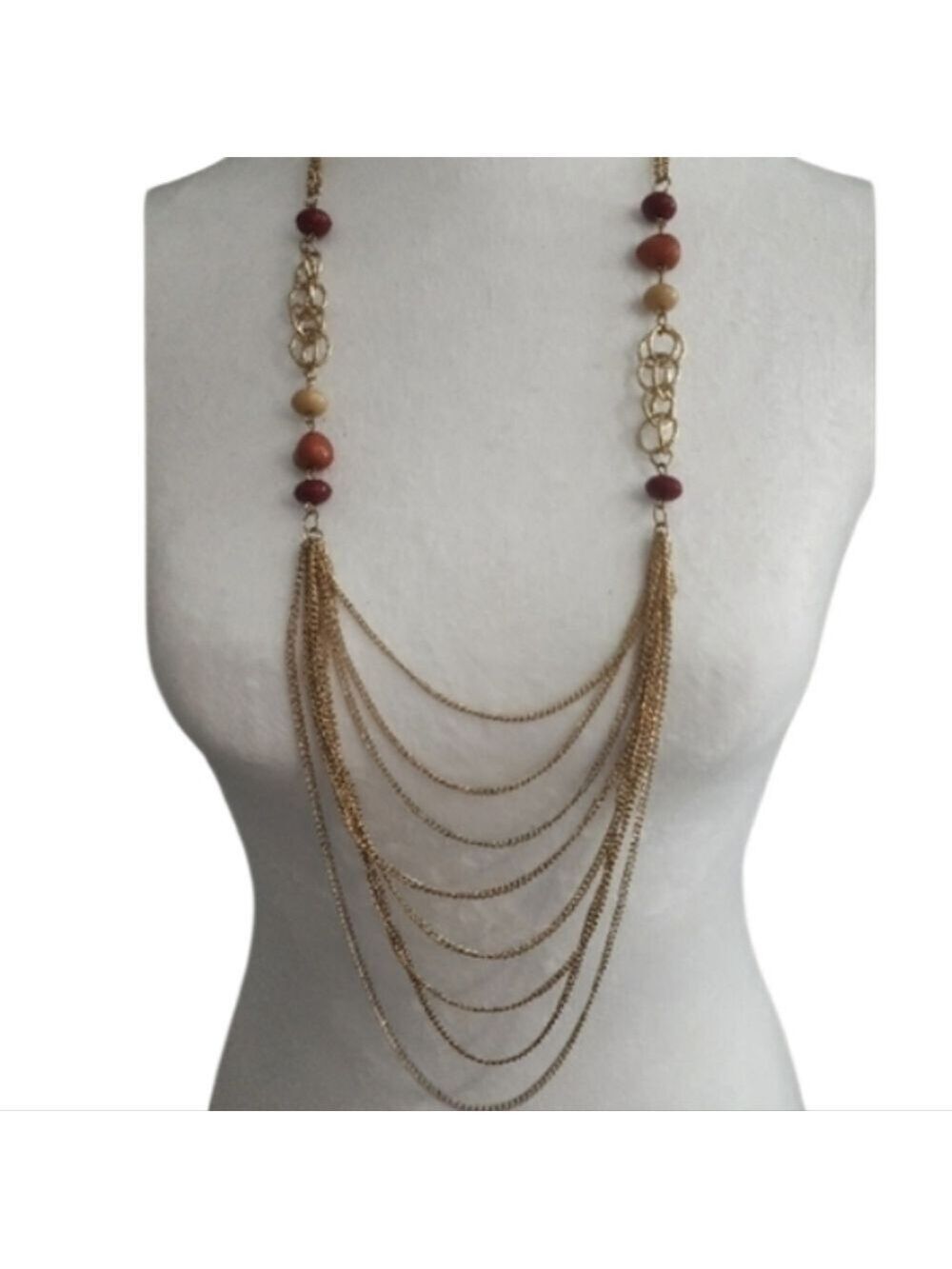 Goldtone Multicolor Beaded Necklace